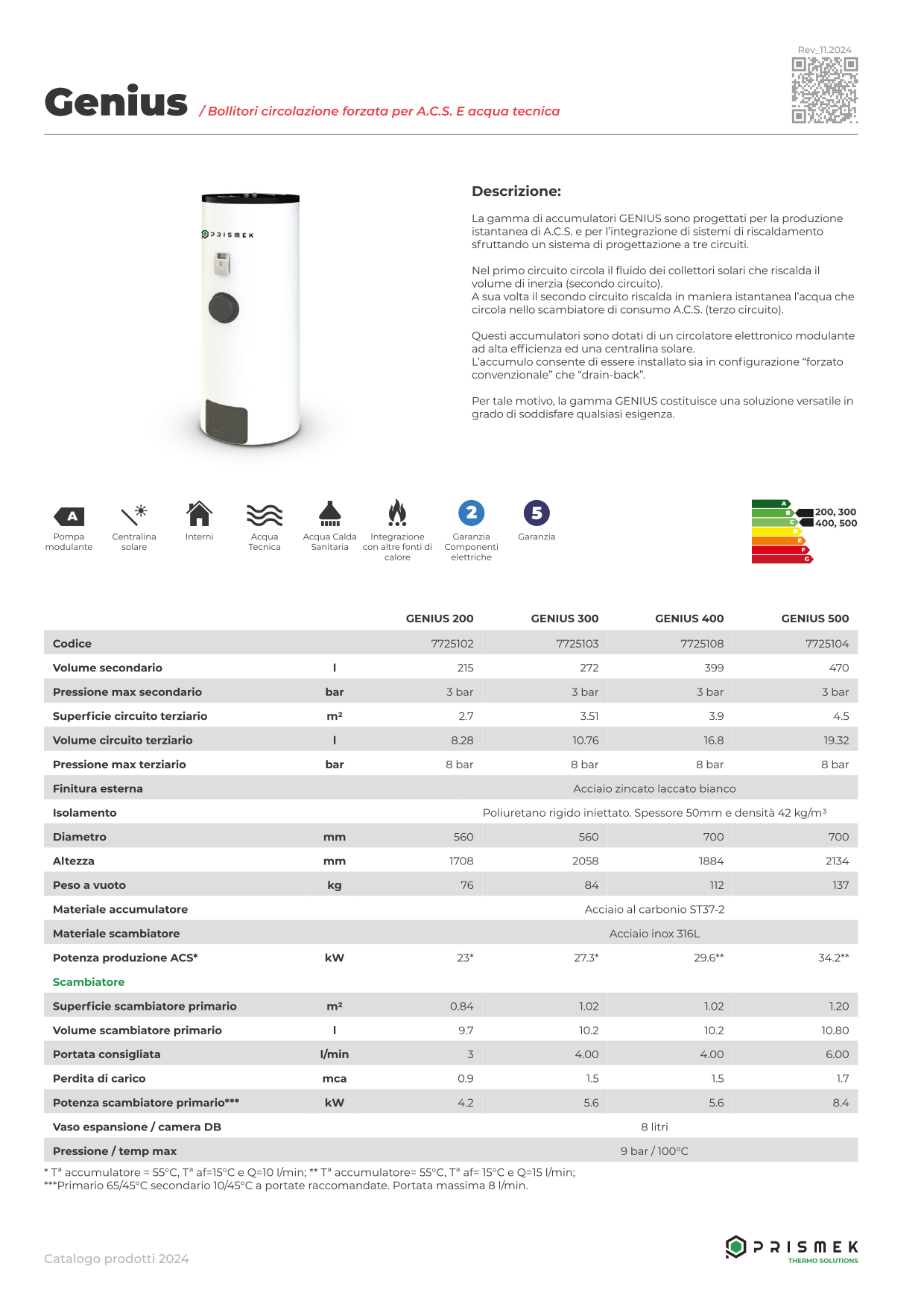 Accumulo GENIUS da 300 litri per produzione istantanea di Acqua Calda Sanitaria