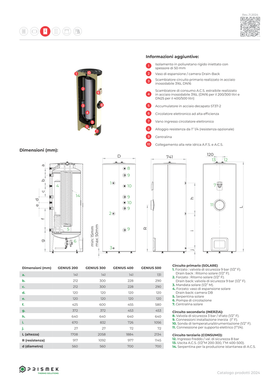 Accumulo GENIUS da 300 litri per produzione istantanea di Acqua Calda Sanitaria