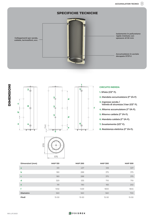 Accumulo inerziale - puffer da 500 litri
