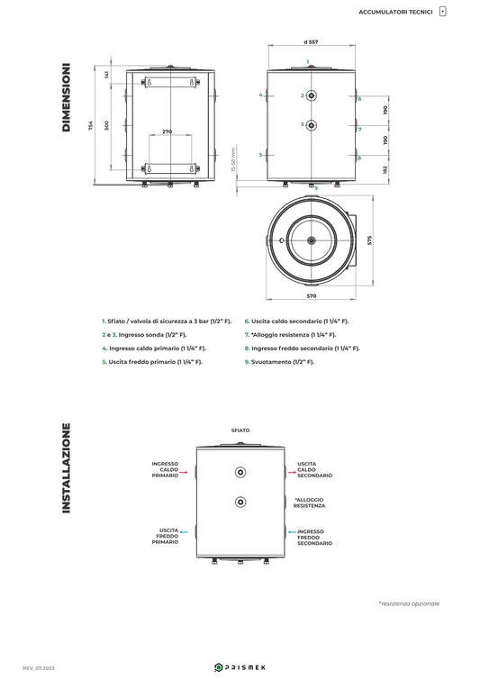 Accumulo inerziale - puffer da 100 litri
