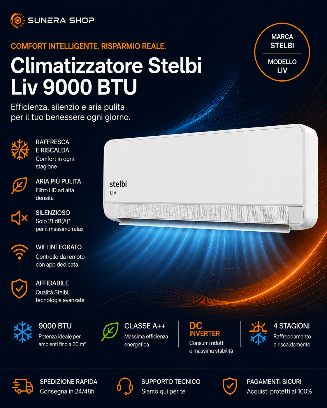CLIMATIZZATORE STELBI LIV 9000-24000BTU