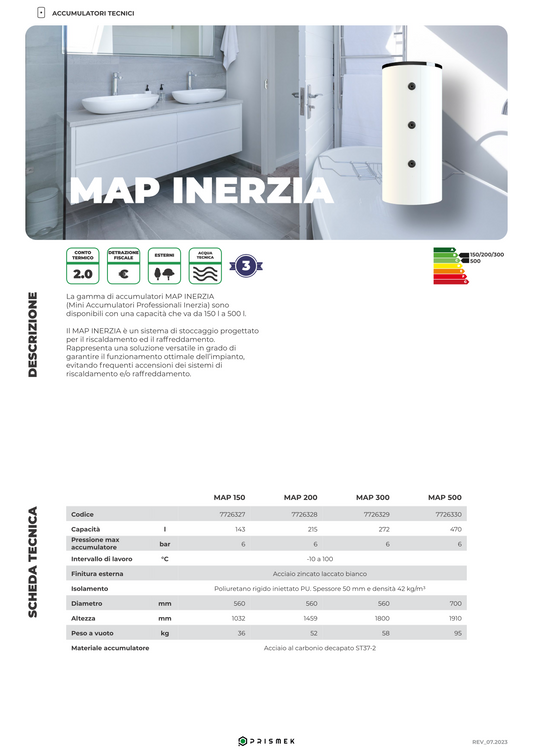 Accumulo inerziale - puffer da 500 litri