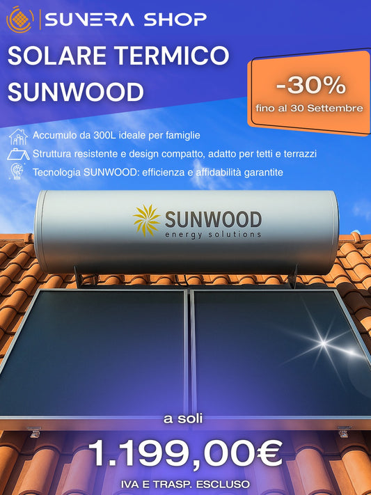SOLARE TERMICO 300LT - TETTO PIANO - SUNWOOD